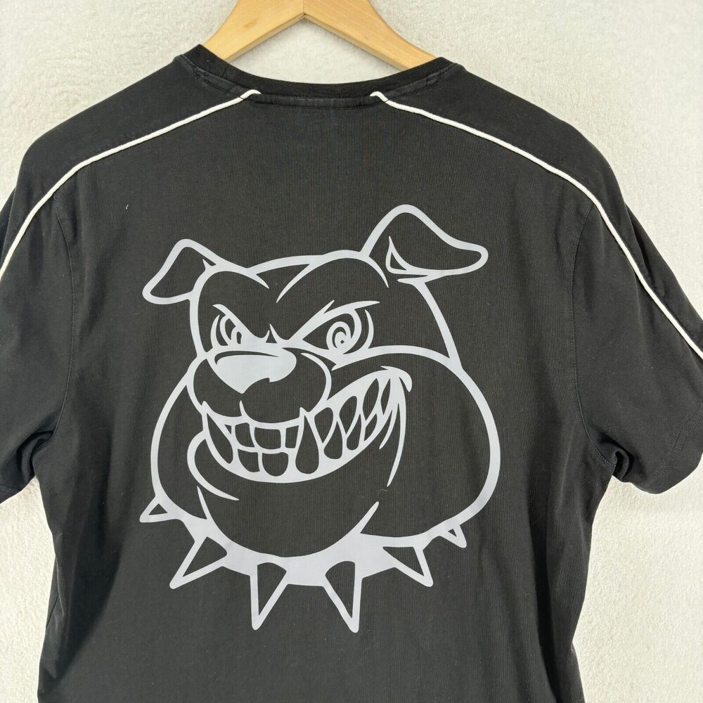 MICHAEL KORS Shirt Mens M MK Bulldog Graphic Short Sleeve Tee Cotton Black - Picture 5 of 15
